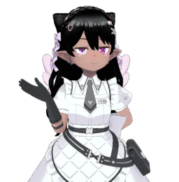「黒耳」アバターのイラスト。真剣な眼差しでロッドを見つめている