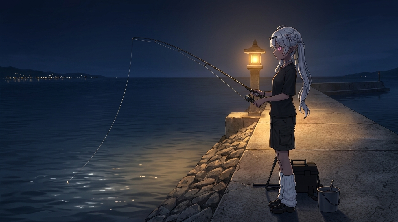 アジングにおけるゼロテンション（張らず緩めずのライン状態）のイメージ