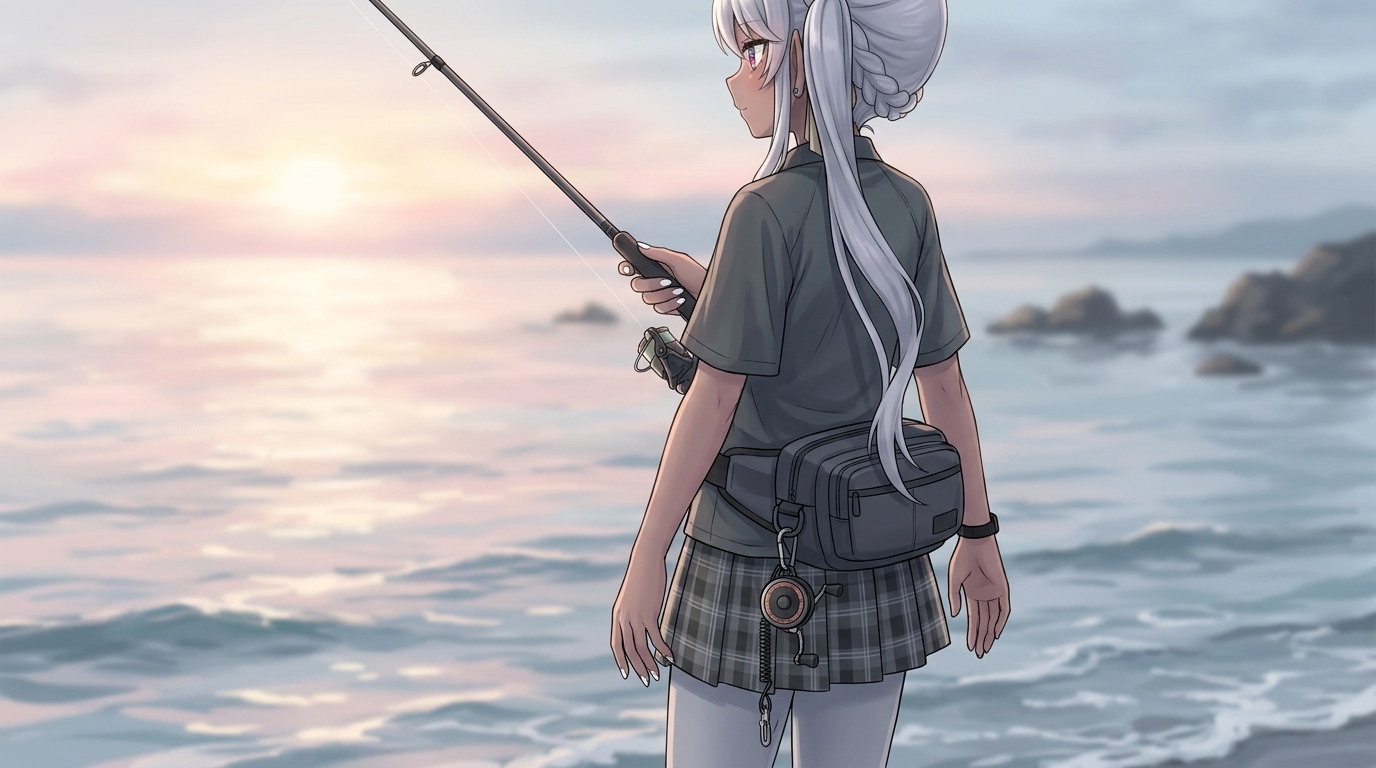 キャストの邪魔にならないアジングランガンに最適なヒップバッグの装着例