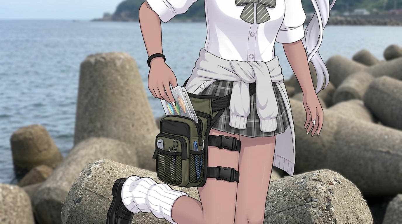 究極の身軽さと機動力を実現するアジング用レッグバッグの使用シーン